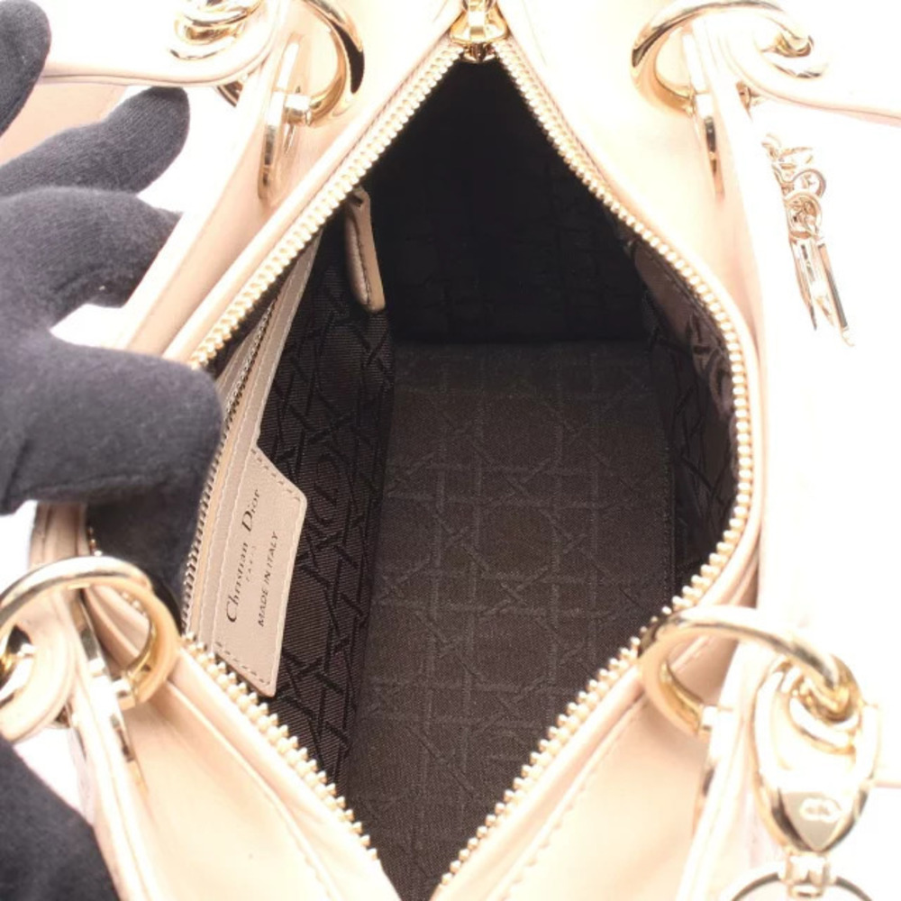 Christian Dior LADY Cannage Handbag Leather Pink - Picture 3 of 6